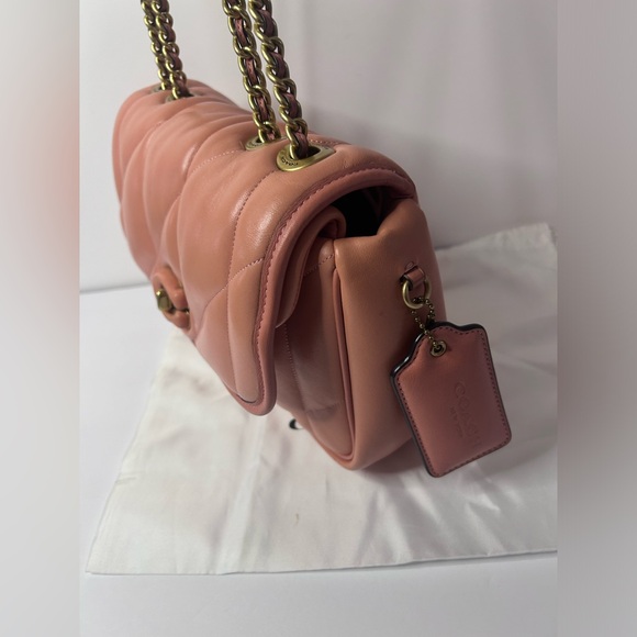 Coach Pillow Madison Shoulder Bag With Quilting C8560 Nappa Leather In Coral EUC - Picture 7 of 16